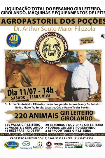 LIQUIDAÇÃO TOTAL DO REBANHO GIR LEITEIRO, GIROLANDO, MÁQUINAS E EQUIPAMENTOS DE LEITE<br>AGROPASTORIL DOS POÇÕES DR ARTHUR SOUTO MAIOR FILIZZOLA LIQUIDAÇÃO TOTAL DO REBANHO GIR LEITEIRO, GIROLANDO, MÁQUINAS E EQUIPAMENTOS DE LEITE<br>AGROPASTORIL DOS POÇÕES DR ARTHUR SOUTO MAIOR FILIZZOLA