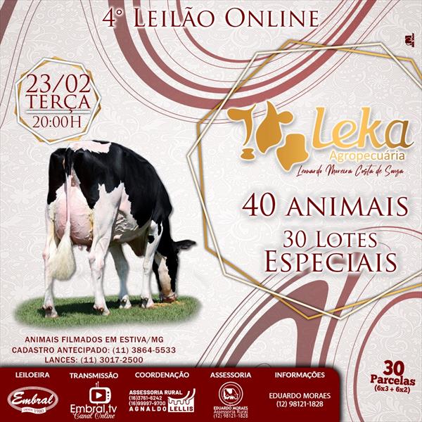4º LEILÃO ON LINE LEKA AGROPECUÁRIA 4º LEILÃO ON LINE LEKA AGROPECUÁRIA