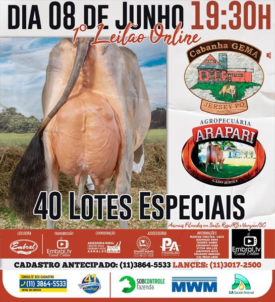 1º LEILÃO ON LINE | CABANHA GEMA & AGROPECUÁRIA ARAPARI 1º LEILÃO ON LINE | CABANHA GEMA & AGROPECUÁRIA ARAPARI