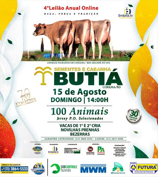 4º LEILÃO ON LINE SEMENTES E CABANHA BUTIÁ 4º LEILÃO ON LINE SEMENTES E CABANHA BUTIÁ